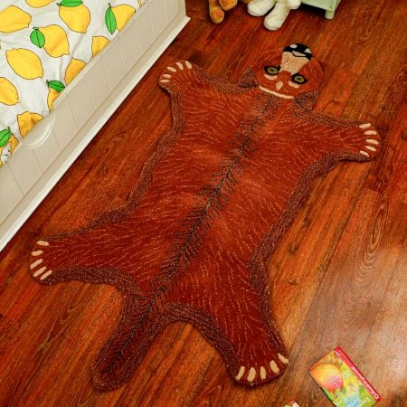 Brown Rug Hand Tufted Woolen Bear Rug 